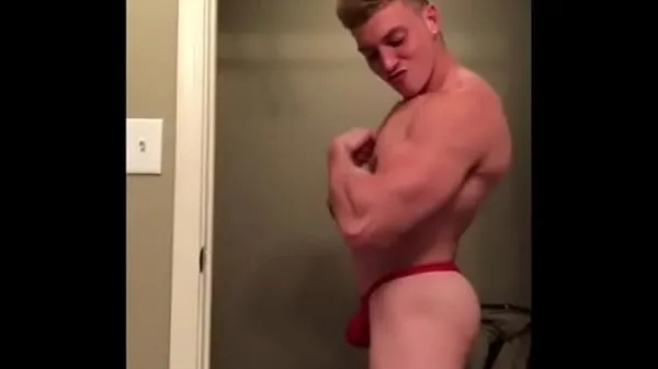 Clipes de verbal jock boy in sexy red thong frescos