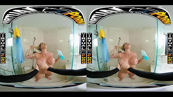 Fresh Busty Blonde MILF Robbin Banx Seduces Step Son In Shower clips Clips