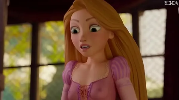 Frische Rapunzel lutscht zum ersten Mal einen Schwanz (Animation Clips Clips