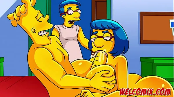 Nuevos Follando a la MILF caliente en la cocina - Simpsons Porn Comics clips Clips