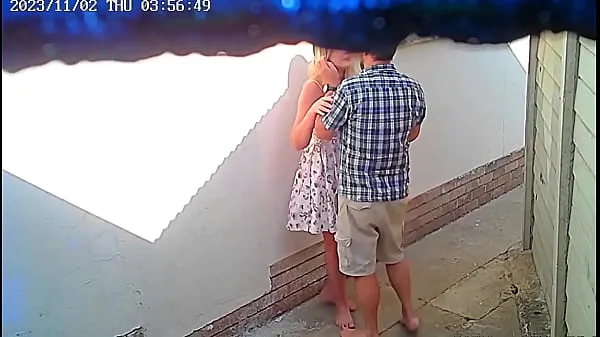 최신 Cctv camera caught couple fucking outside public restaurant 클립 클립
